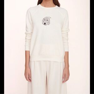 STAUD x C.BONZ Embroidered Dog Sweatshirt Cream NWT Large